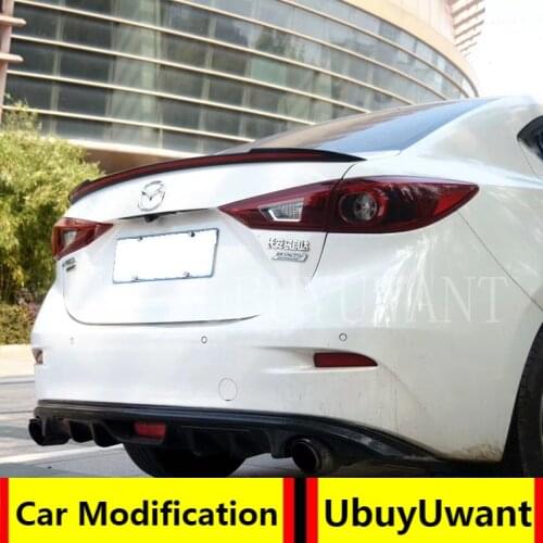 For Mazda 3 Axela 2014 2015 2016 2017 2018 High Quality ABS Plastic Spoiler Primer Color Car Tail Wing Rear Trunk Spoiler
