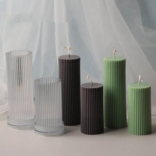 Rack cylindrical candle Mold Acrylic mold stripe decoration candle scented DIY candle mold Home Party Decor Wedding Decor