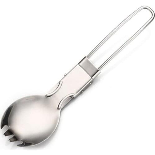 Outdoor Folding Travel Camping Utensil Stainless Pocket Spoon Fork Light Small Foldable Spoon Fork Camping Picnic Tool Tableware
