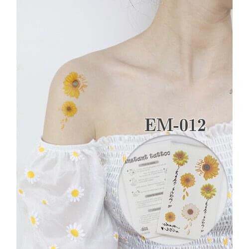 Waterproof Temporary Purple pink white yellow flower tattoo stickers face arm stickers daisy stickers Body Art fake tattoo