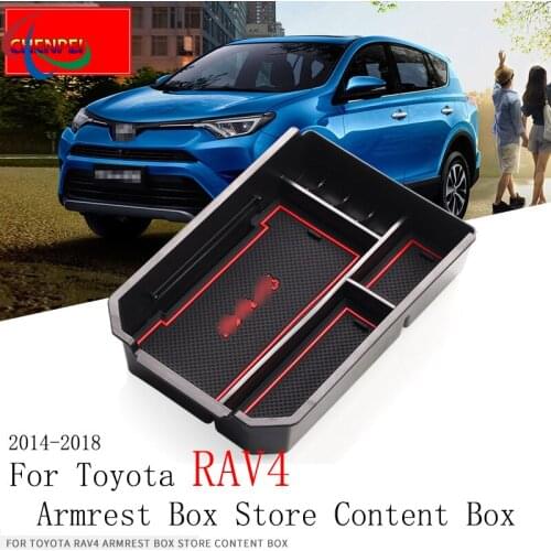 For Toyota New RAV4 2014-2018 Armrest Box Storage Box Modified Central Storage Box Car Interior Accessories