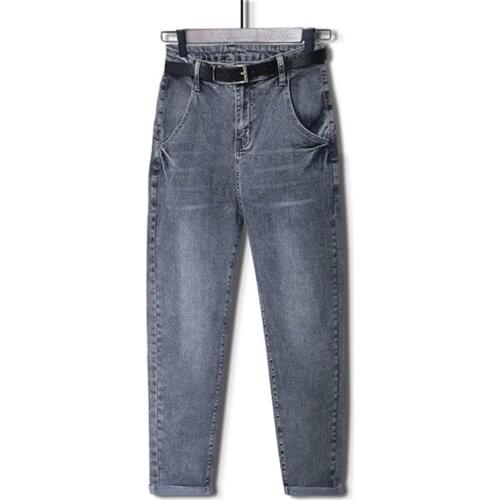 Oversized Spring Womens Jeans New Retro Casual High Waist Pants Plus Size L-8XL Denim Harem Pants Autumn Womens Trousers J71