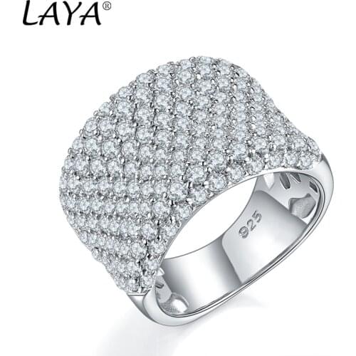 LAYA 925 Sterling Silver 2021 Fashion High Quality Zircon Vintage Trendy Ring Gift Luxury Classic Jewelry For Womens Wedding