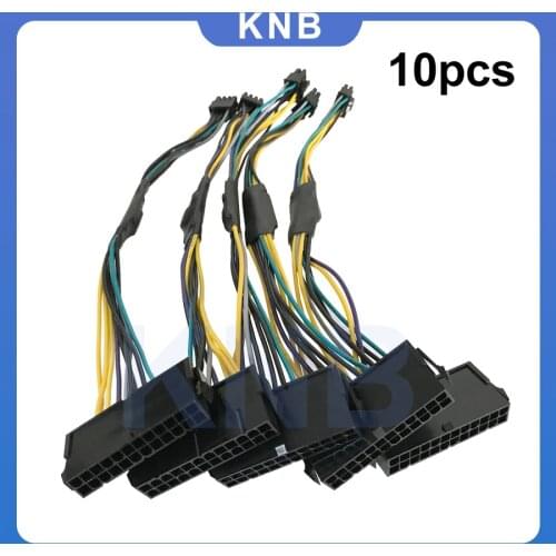 10Pcs 30cm 24 Pin to 8 Pin ATX PSU Power Adapter Cable For DELL Optiplex 3020 7020 9020 Precision T1700