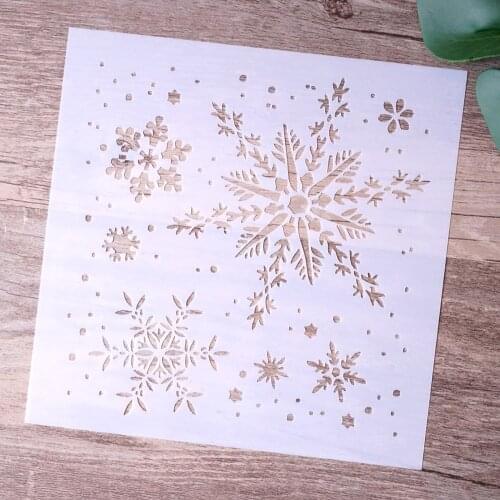 15 cm DIY Craft Snowflake Stencils For Walls Painting Scrapbooking Stamping Stamps Album Decorative Embossing Paper Cards