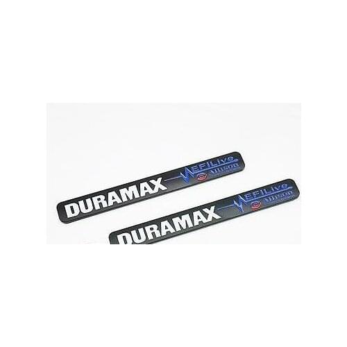 2 New BLACK & white Duramax Diesel Allison EFI LIVE 2500HD 3500HD Truck Badges Emblems