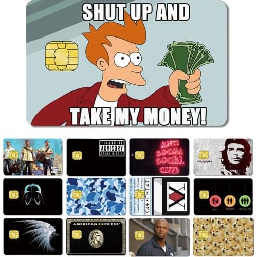 2021 Fashion Bear Skin Sticker Film Tape Case for Big Small Credit Debit Card One Side No Fade