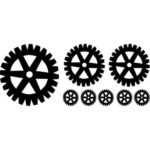 22.8cm*9.5cm Set 8 Gear Gears Steampunk Fashion Car Stickers Decals