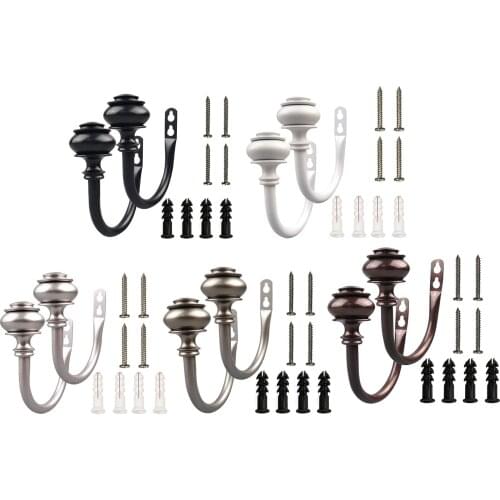 2x U-Shape Curtain Wall Hook Curtain Hold Tie Back Hook Holder Wall Mount Hanger