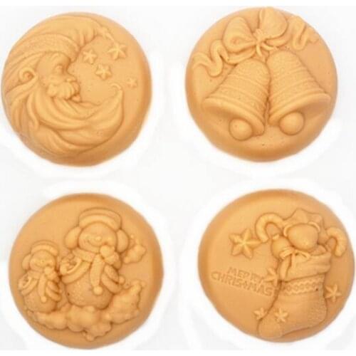 4pcs Christmas Santa Claus socks bell Silicone molds soap mold silicone soap molds Christmas Aroma stone moulds candle mould