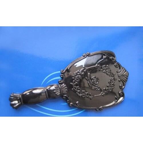 50PCS/LOT FREE SHIP Vintage Cosmetic Mirror Plastic Hand Mirror Black,Pink 2 colors#M288