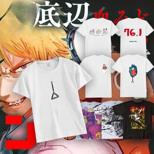 Anime Chainsaw Man Makima Power Pochita Cosplay T-shirt Costume Short Sleeve Top Tee Summer Top O-Neck Men Women