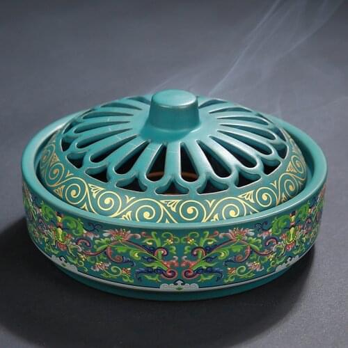 Ceramic Small Incense Burner Small Bowl Arabic Style Modern Incense Burner Mosquito Coil Holder Incensario Aroma Burner BK50XX