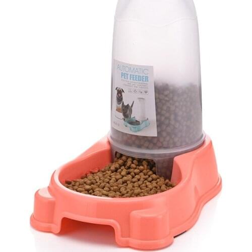 Pet Automatic Feeder Plastic Dog Food Bucket Large Size Dog Drinking Bowl Single Bowl Dual-purpose Water Feeding