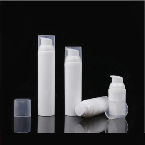 30ML white plastic airless bottle with white pump transparent lid for lotion/emulsion/foundation/serum cosmetic packing
