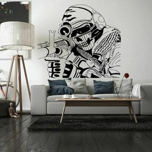 Large Soldier Sniper War Weapon Wall Sticker Bedroom Playroom Gun Military Army Wall Decal Kids Room Vinyl Home Decor