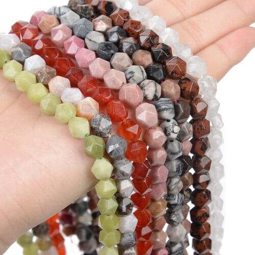 Big Faceted Natural Stone Beads Irregular Chip Crystal Round Beads For Jewelry Making DIY Bracelets Earring Accessories 6/8/10MM