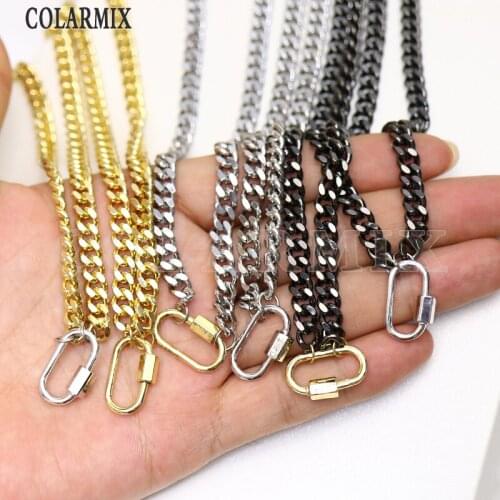 10pcs Big link chain chocker necklace mix colors fashion jewelry accessories for jewelry making 9648