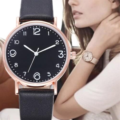 Black Watch Leather Band for Women Korean Luxury Bracelet Watches Ladies Casual Quartz Womens Wristwatch Femme Business Watch