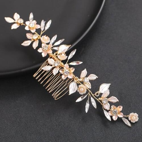 Flower Rhinestone Hair Comb Hair Accessories For Women Hair Jewlery Comb Headband Bride Hair Accessories Wedding Jewelry