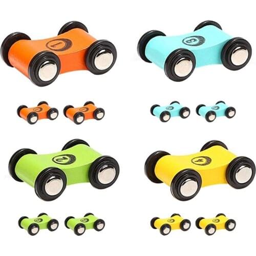 Wooden Car Ramp Race Track Toy Toddler Car Playset Replacement Cars 12 Pack