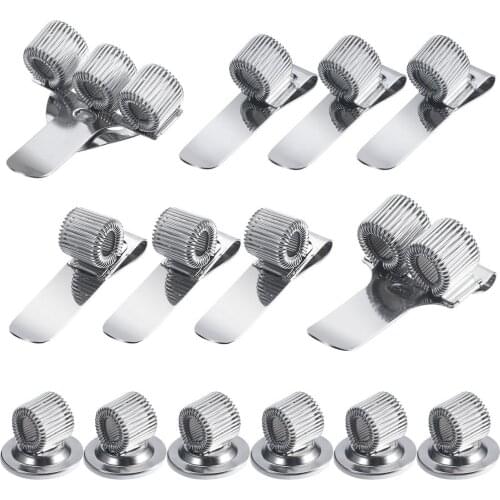 2PCS Stainless Steel Pen Holder Adhesive Clip With Adjustable Spring Loop For Notebook Clipboard Home Office Kitchen Car&Pocket