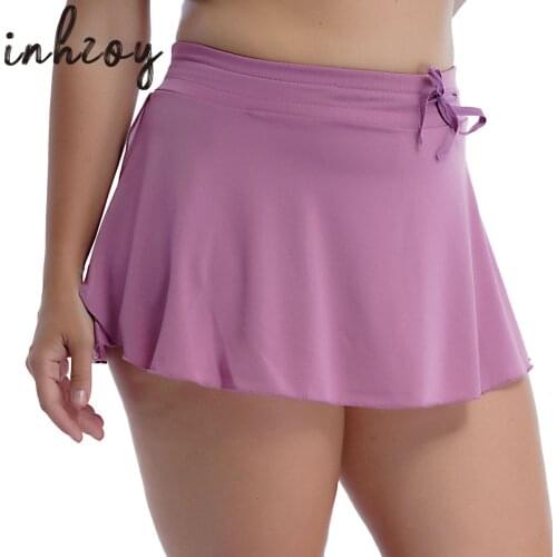 Women Girls Pull-On Ballet Skirt Elastic Short Mini Dancwear
