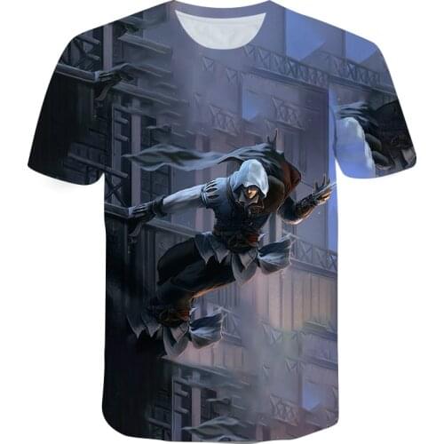 Summer New Mens T-shirt Assassin Anime 3D Printing O-neck Shirt Clothing Street Fashion XXS-6XL Casual Top