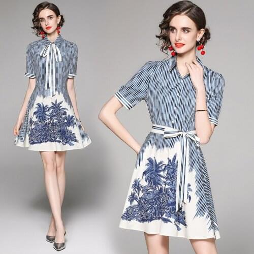 Gambbr Summer Striped Dresses