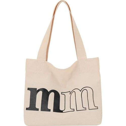 Canvas Shoulder Bag For Women 2021 Summer Linenn shopping Bag Cloth Fabric Handbag Female Paris Letters Print Tote Bag Shopper