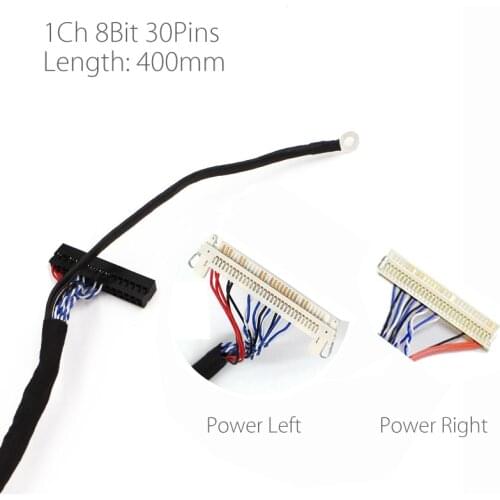 400mm LVDS Cable FIX-30P-D8 1ch 8-bit 30 pins 30pin single 8 line For 26-47 inch big screen panel 2 models