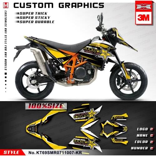 KUNGFU GRAPHICS Supermoto Sticker Design Complete Vehicle Wraps for SM SMR 690 2007 2008 2009 2010 2011, Free Add Name