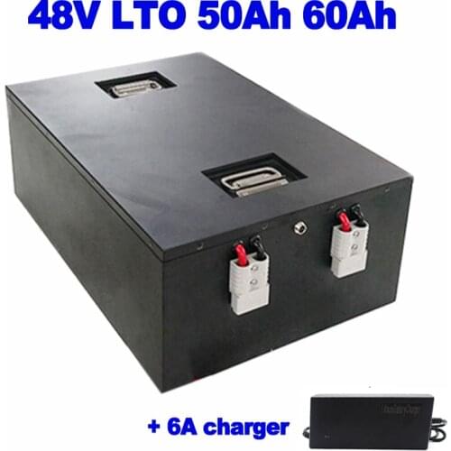 Lithium titanate LTO 48V 50Ah 60Ah battery smart BMS 20000 cycles for thrust yacht solar energy telecom base station +6A charger