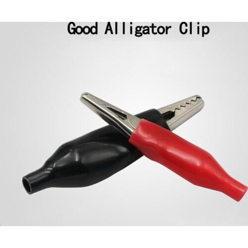 10pcs/lot 45MM Metal Alligator Clip Crocodile Electrical Clamp for Testing Probe Meter Red and Black with Plastic Boot