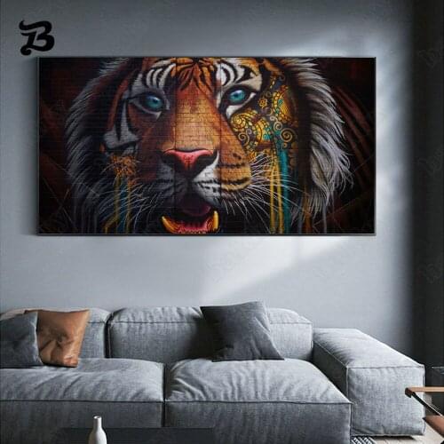 Canvas Painting Wall Art Animals Painting Lion Head Watercolor Art Canvas Posters and Prints for Living Room Home Decoration
