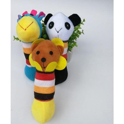 Pet vocalization molar tooth resistant plush cat and dog toy supplies rainbow giraffe panda lion，Q18