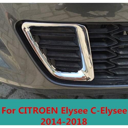 Front engine bumper grille upper central decorative bright frame Exterior decoration For CITROEN Elysee C-Elysee 2014-2018