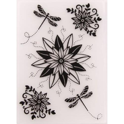 YINISE Plastic Embossing Folder For Scrapbook Stencils FLOWER BACKGROUND DIY Photo Album Cards Making Decoration Scrapbooking
