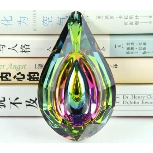 76mm Colorful Crystal Pendant Super Cute Suncatcher Loquat Chandelier Prism Lamp Parts Hanging Wedding Party Home Decor Ornament