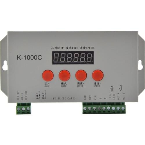T1000S Full Color RGB Controller 5V 12V 24V DC Programmable Led Addressable Speed Controller SD Card Offline Mode