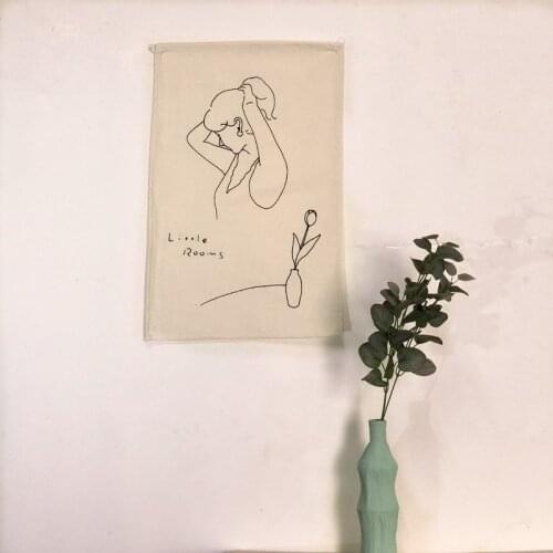 Nordic Ins Cloth Wall Hanging Tapestry Hand Draw Napkin Dorm Apartment Decoration Tapestry Fabric