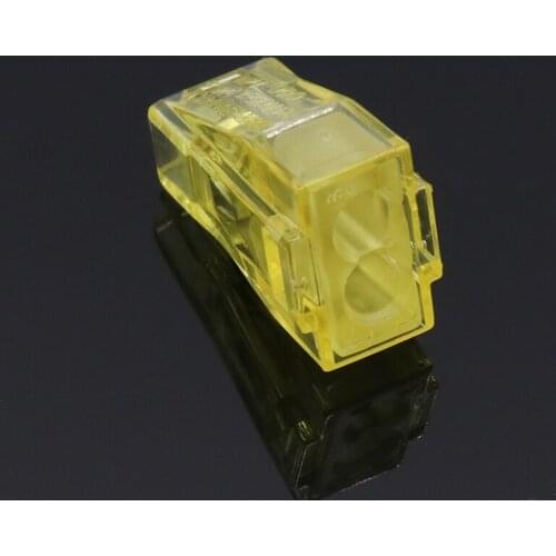 Wire connector 2 hole / 102 quick terminal block home improvement soft and hard wire construction wire yellow