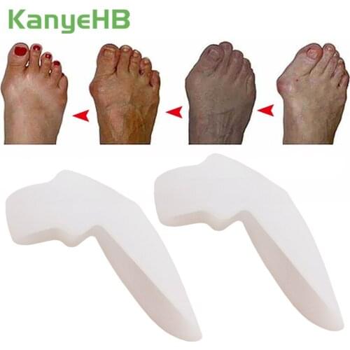 2Pcs Big Toe Bone Straightener Thumb Valgus Protector Silicone Gel Foot Care Fingers Toe Separator Bunion Adjuster Feet Massager