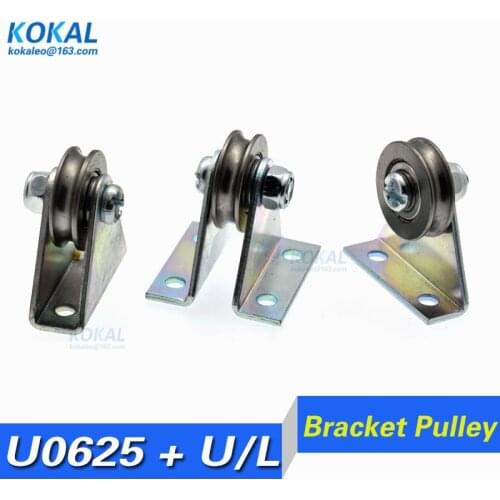 [U0625+ZJ]1pcs non-standard U grooved STAINLESS STEEL 440C BALL BEARING WITH STEEL PLATED triangular bracket/L bracket base