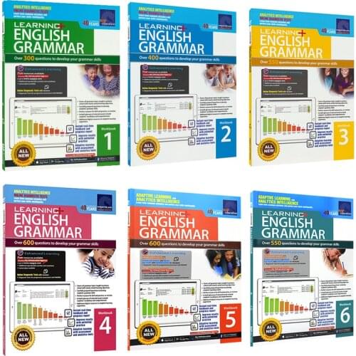 Singapore Grammar SPA 6 Volumes of English Learning Materials for Children Aged 3-12 Operation Books Notebooks Excercises Book