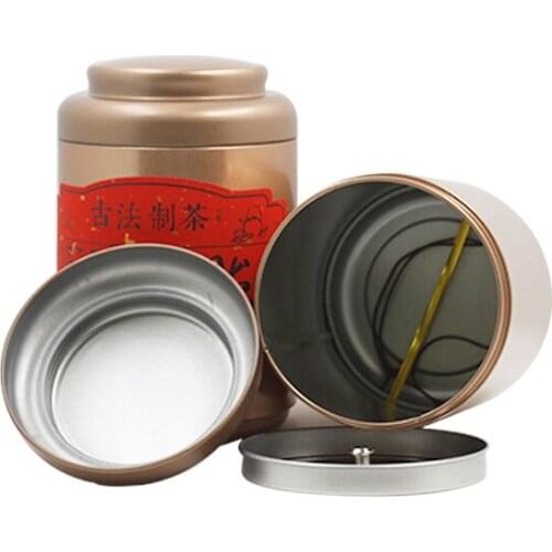 Xin Jia Yi Packaging Tea Tin Can Round Shape Double Cap 150ml Cake Boxes Wholesale Popcorn Metal Cans For Good Packaging