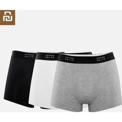 Youpin New Men Boxer Briefs 3pcs High elasticity soft No trace Silky Male Four corners shorts COTTONSMITH underpants knickers