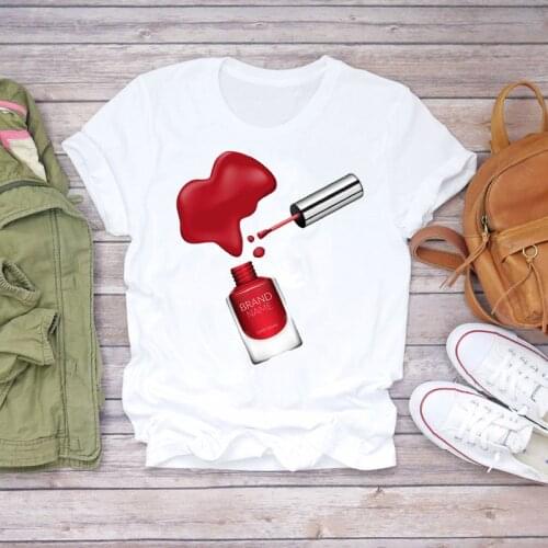 T-shirts Women Nail polish Fashion 90s Trend 2021 Spring Summer Clothes Graphic Tshirt Top Lady Print Female Tee T-Shirt