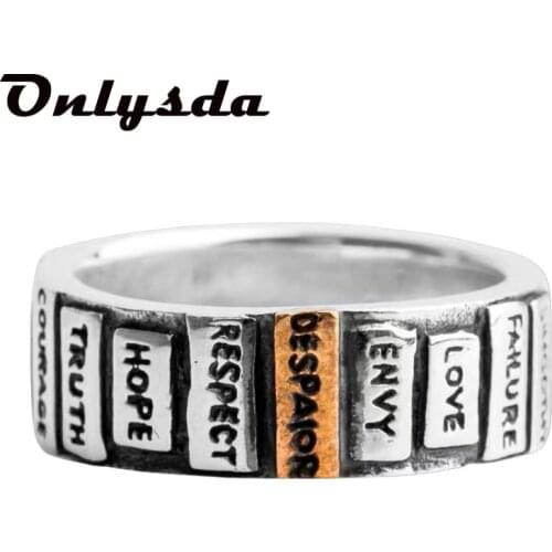 Onlysda GothicLetter Ring Stainless Steel Jewelry 2021 Aesthetic Couple Love Female Accessories Wedding Anel Free Shipping