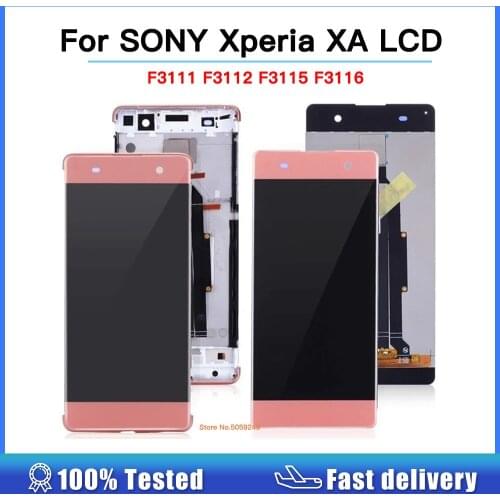LCD For SONY Xperia XA Display Touch Screen With Frame F3111 F3112 F3113 LCD For SONY Xperia XA LCD Replacement display 5.0 inch